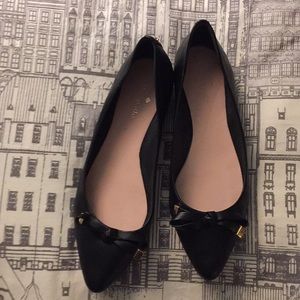 Kate Spade black pointed bow ballet flats